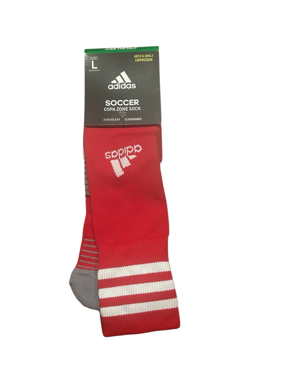 NWT Adidas Copa Zone Cushion Soccer Socks Red White OTC Size Large LP6470